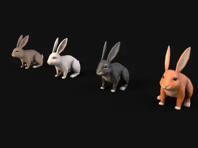 Mobile Rabbit Low-poly 3D model