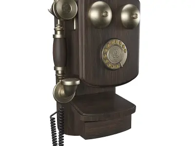 Vintage Wall Phone 3D model
