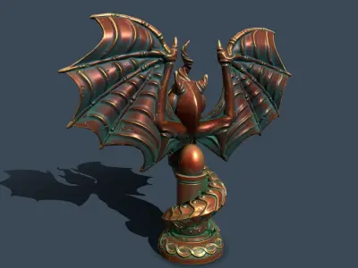 statue dragon Low-poly 3D model