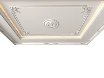 Ceiling  classic coffered illuminated Modern Art Deco style 3D model