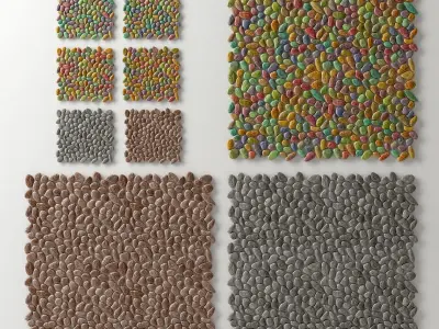 Panel pebble smooth Color Bathroom 3D model