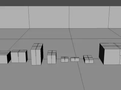 Cardboard Boxes Collection 04- PBR Low-Poly Low-poly 3D model