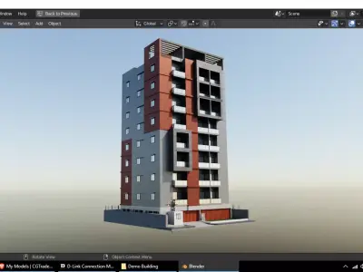Residential Building Low-poly 3D model