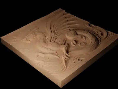 Dragon CNC 3d Print High Relief Sand Casting 3D print model