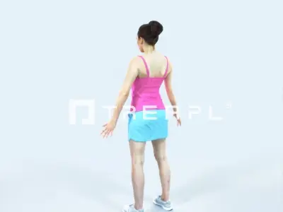 Dream J Animated Rigged Sports Woman Low-poly 3D model