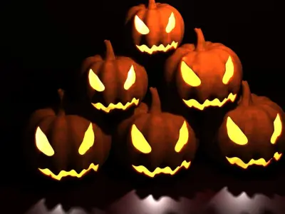 Halloween jack o lantern pumpkins Free low-poly 3D model