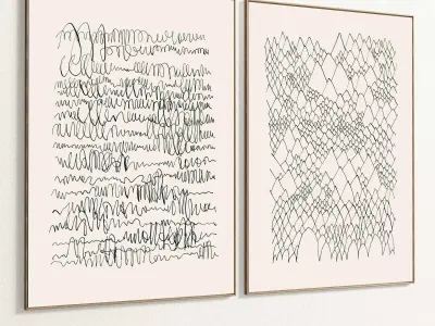 Plaster Two Photo Frame 275 Low-poly 3D model