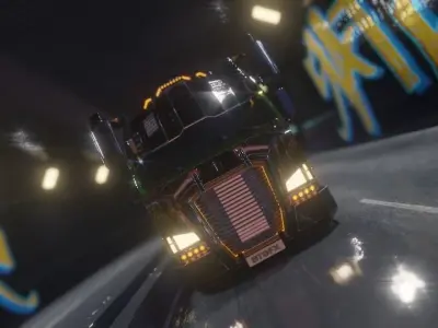 Mini Bus Low-poly 3D model