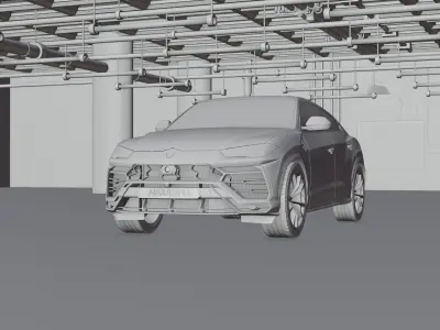 Car in Warehouse  3D model