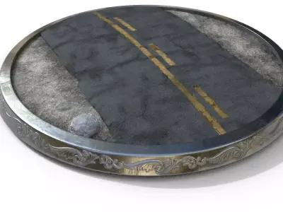  Base Steet Pedestal Low-poly 3D model