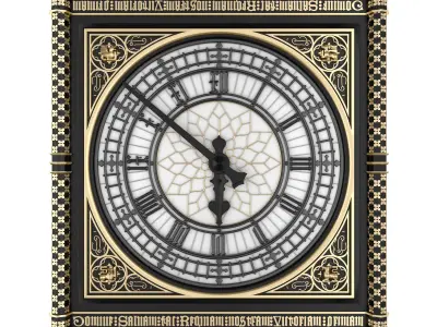 Big Classical Clock Luxury 3D model