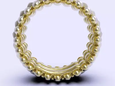  Clash Two Row Ring 18mm 3D print model