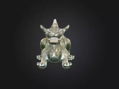 Ancient Dragon Sculpture Low-poly 3D model