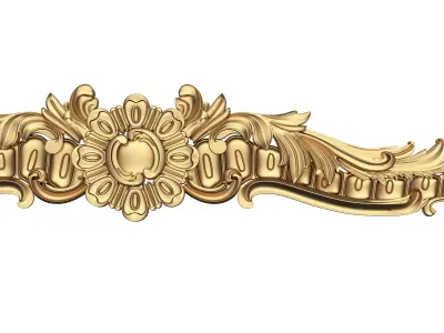 Cornice Classic Curtain Low-poly 3D model
