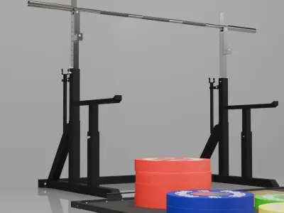 Weightlifting Gym Full Set 3D model