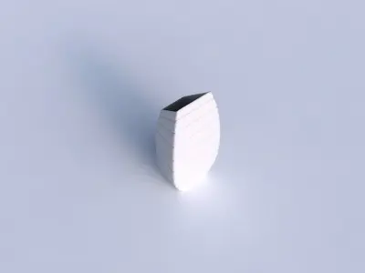 Vase bent rectangle with smooth horizontal dents 3D print model