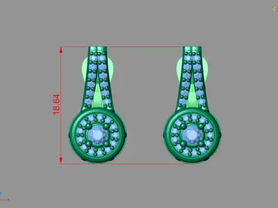 Women Earrings 3DM STL Womens Earring Renders 3D print models   3D print model shop