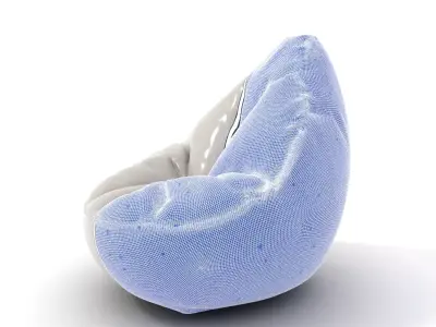 Plush White Beanbag model pack Low-poly 3D model