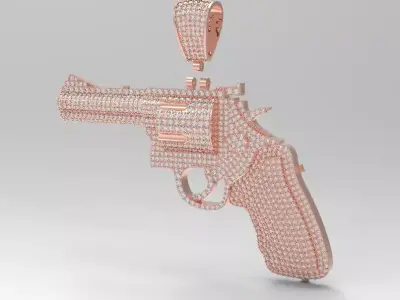 Diamond colt revolve Gun pendant 3D print model