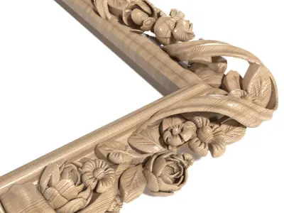 Frame-006 ornate wooden frame 3D model