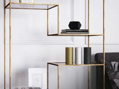 Furniture set manhattan emperor bookcase duvet upholstered sl... 3D model