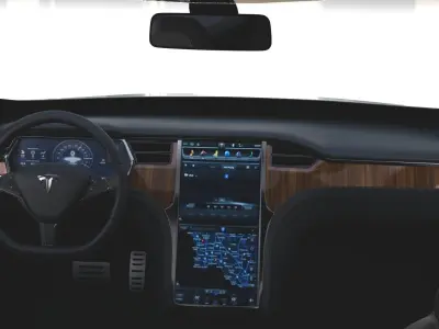 Tesla Model X Silver with interior and chassis 3D model