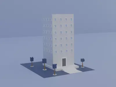 Low Poly Building Low-poly 3D model