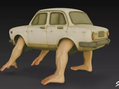 Opo Wae Tak Tabrak - Italian Brainrot Low-poly 3D model