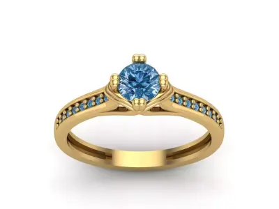 Womens Rings With Stone Ring Ready STL 3DM Models Rings women 3D print model get