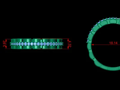 Rolls Jewelry Ring Set 3D print model