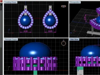 Earrings  Pearl set 3D print model