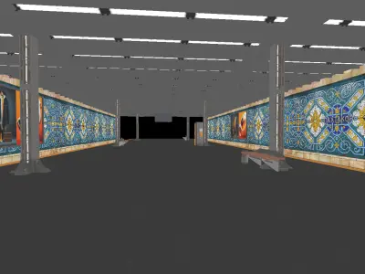 Pakhtakor Metro Station Uzbekistan 3D Model for Unreal Engine 5 3D model