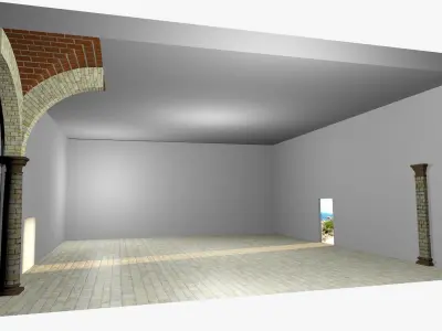 Vaulting 1-5    Romanic   750cm spaced   with thick arches Low-poly 3D model
