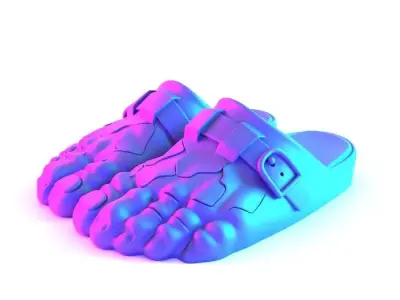 Green Hulk Foot Clogs shoes Props Second Life toy 3D print model