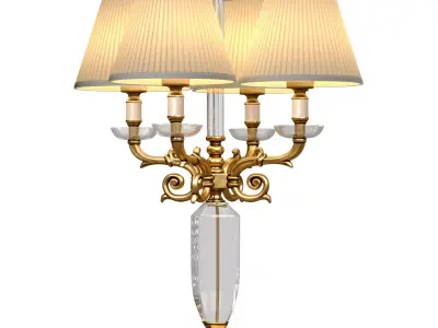 Large crystal table lamp in neoclassical American style  3D model
