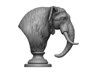 elephant head bust 3D print model buy