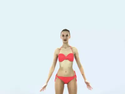 Beauty G Beach Animated Rigged Sports Woman Low-poly 3D model