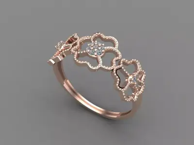 Womens Diamond Signet Ring Women Rings 3dmodels 3D print model 3D print model 29
