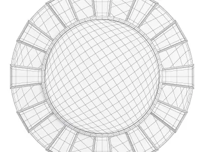Contemporary Round Italian Designer Wall Mirror Low-poly 3D model