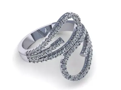 Fashion Pav Set Wedding Ring 278 3D print model
