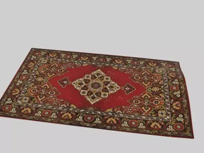 Persian carpet  Low-poly 3D model