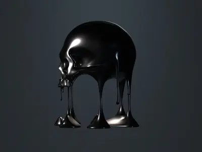 Floating Dripping Skull Model 3D model