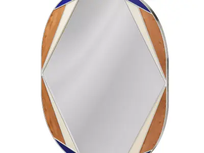 Zara wall mirror with irregular enamel frame 3D model