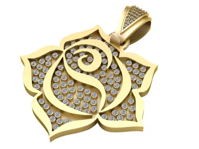 ROSE FLOWER SHIPE PENDANT 3D PRINTABLE MODEL  3D print model