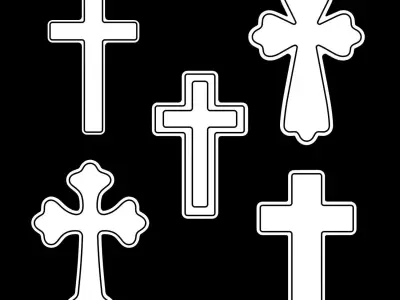 Cross Neon Sign 3D model