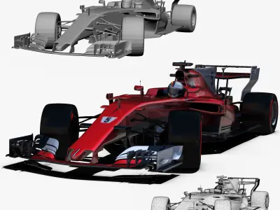 Formula 1 2017 car Low-poly 3D model