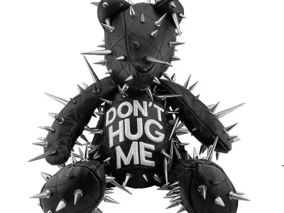 Teddy Bear Punk Dont Huge Me toy 3D print model