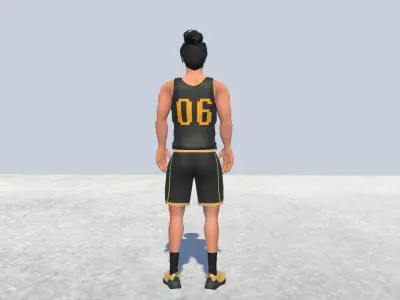 Sports Guy -Basket ball - Volley-Ball Low-poly 3D model