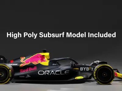 Formula 1 Red Bull Max Verstappen Low Poly and High Poly RB18 Low-poly 3D model