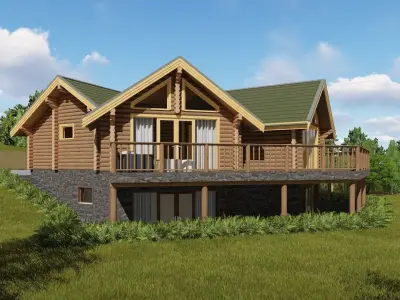 3D model of a wooden house 3D model purchase